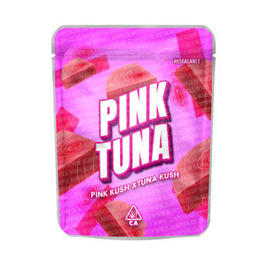 Pink Tuna Mylar Pouches Pre - Labeled - 3.5g (1/8oz)