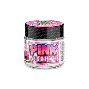 Pink Wedding Cake Glass Jars Pre - Labeled - 3.5grams (1/8oz)