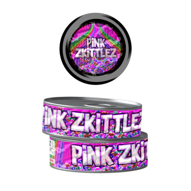 Pink Zkittlez Pre - Labeled 3.5g Self - Seal Tins - 60pcs