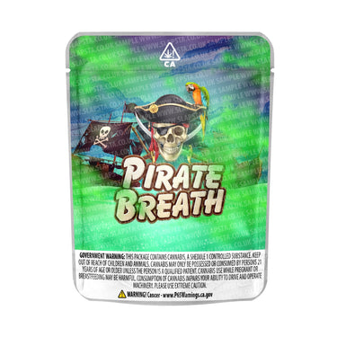 Pirate Breath Mylar Pouches Pre - Labeled - 3.5g (1/8oz)