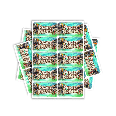 Pirate Breath Rectangle / Pre - Roll Labels - Pre - Roll (10.16cm x 6.7cm)