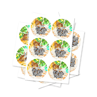Pirate Milk Circular Stickers - 2.5cm