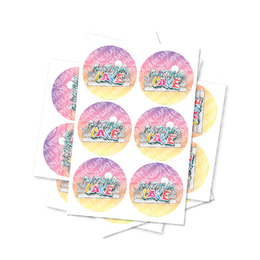 Platinum Cake Circular Stickers - 2.5cm