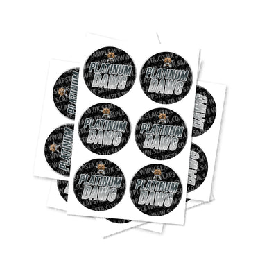 Platinum Dawg Circular Stickers - 2.5cm