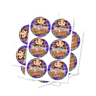 Platinum Girl Scout Cookies Circular Stickers - 2.5cm