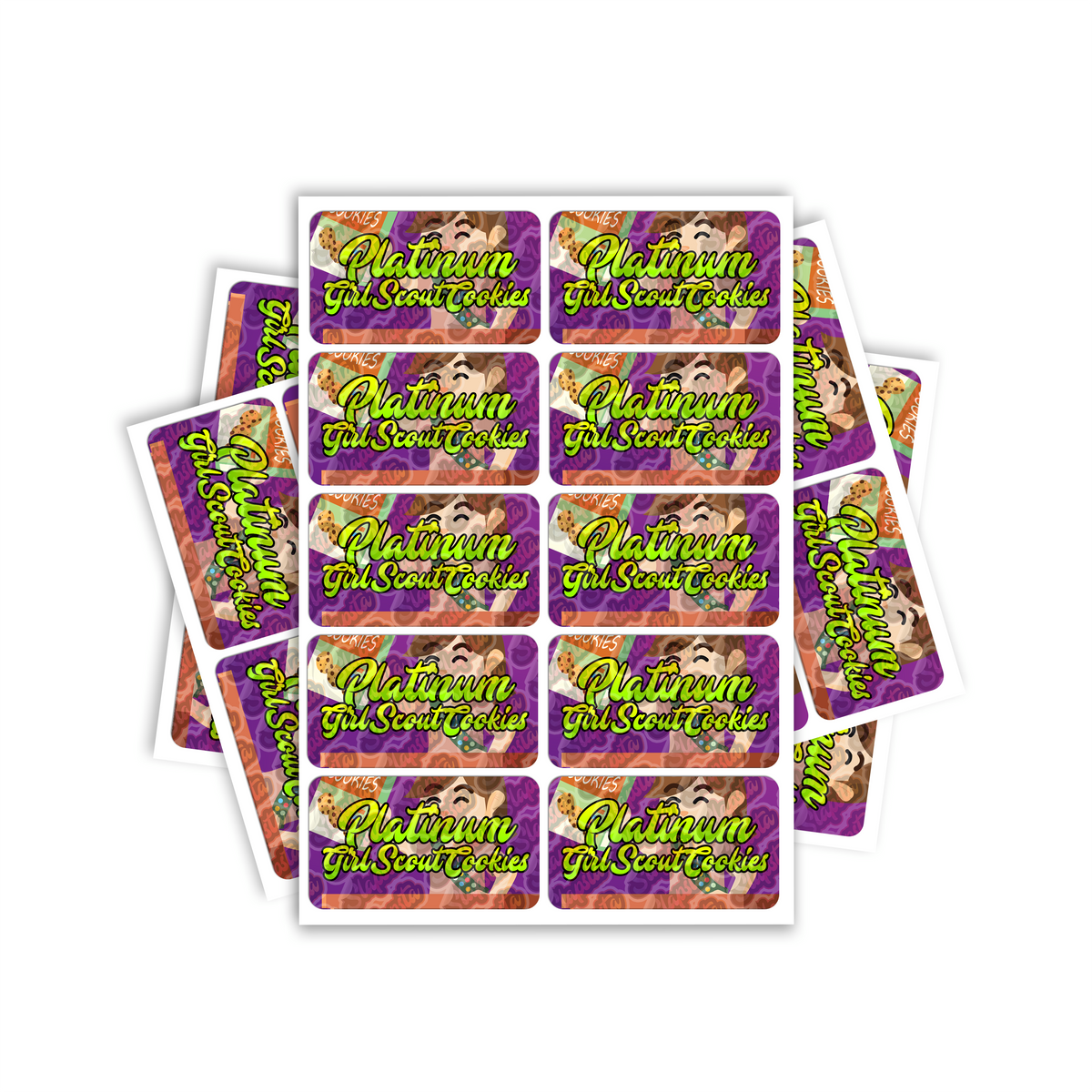 SLAPSTA - Platinum Girl Scout Cookies Rectangle / Pre-Roll Labels