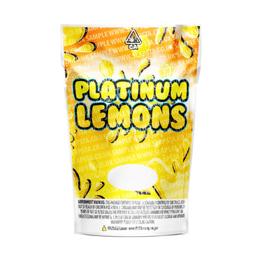 Platinum Lemons Mylar Pouches Pre-Labeled - SLAPSTA