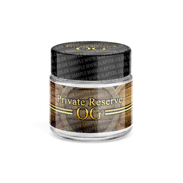 Private Reserve OG Glass Jars Pre - Labeled - 3.5grams (1/8oz)