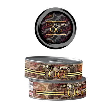 Private Reserve OG Pre - Labeled 3.5g Self - Seal Tins - 60pcs
