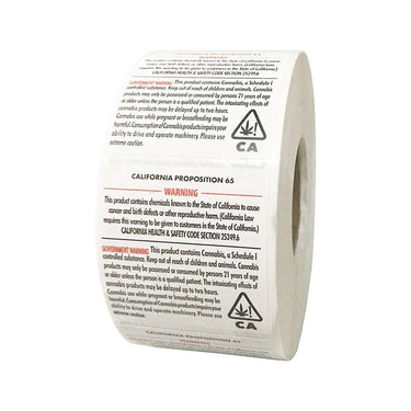 Prop 64 Compliant Labels - 100pcs