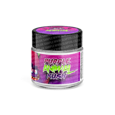Purple Animal Kush Glass Jars Pre - Labeled - 3.5grams (1/8oz)