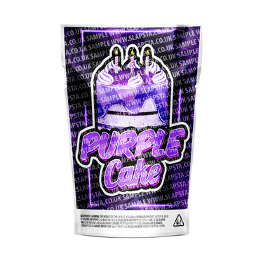 Purple Cake Mylar Pouches Pre - Labeled - 3.5g (1/8oz)