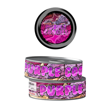 Purple Cookies Pre - Labeled 3.5g Self - Seal Tins - 60pcs