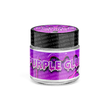 Purple Glue Glass Jars Pre - Labeled - 3.5grams (1/8oz)
