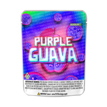 Purple Guava Mylar Pouches Pre - Labeled - 3.5g (1/8oz)