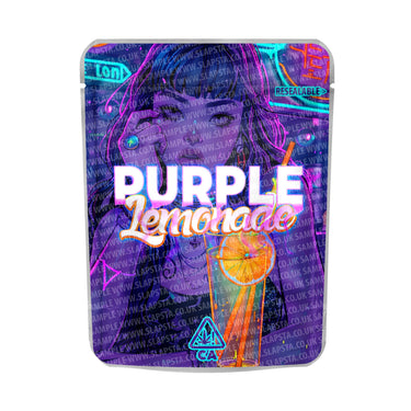 Purple Lemonade Mylar Pouches Pre - Labeled - 3.5g (1/8oz)