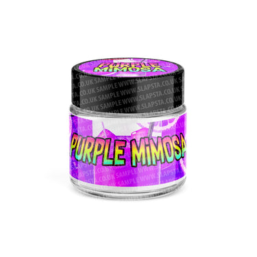 Purple Mimosa Glass Jars Pre - Labeled - 3.5grams (1/8oz)