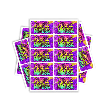 Purple Mimosa Rectangle / Pre-Roll Labels - Pre-Roll (10.16cm x 6.7cm) / 10