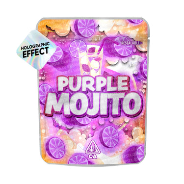 Purple Mojito SFX Mylar Pouches Pre - Labeled - 3.5g (1/8oz)
