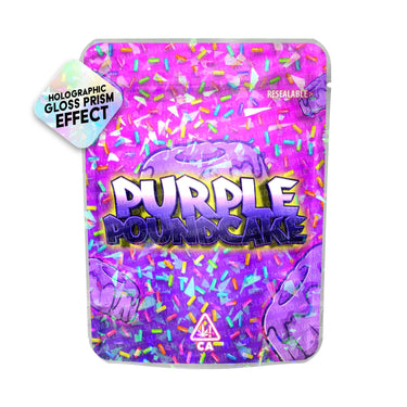 Purple Pound Cake SFX Mylar Pouches Pre-Labeled - 3.5g (1/8oz) / No / 16pcs