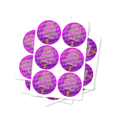 Purple Punchsicle Circular Stickers - 2.5cm