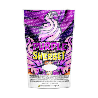 Purple Sherbet Mylar Pouches Pre-Labeled - 3.5g (1/8oz) / No / 16pcs