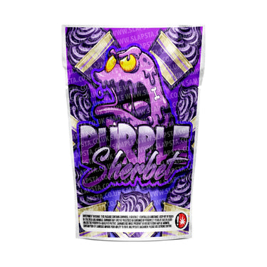Purple Sherbet Mylar Pouches Pre-Labeled - 3.5g (1/8oz) / No / 16pcs