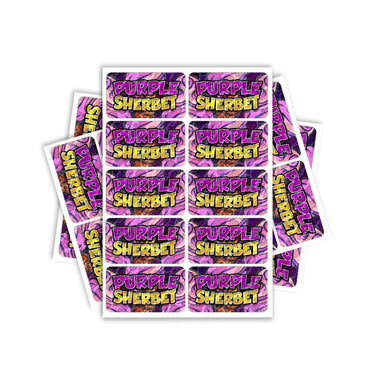 Purple Sherbet Rectangle / Pre-Roll Labels - Pre-Roll (10.16cm x 6.7cm) / 10
