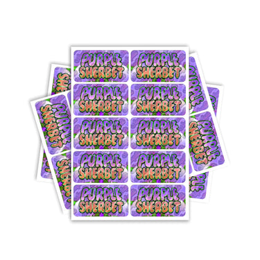 Purple Sherbet Rectangle / Pre-Roll Labels - Pre-Roll (10.16cm x 6.7cm) / 10