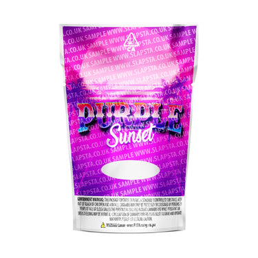 Purple Sunset Mylar Pouches Pre-Labeled - 3.5g (1/8oz) / No / 16pcs
