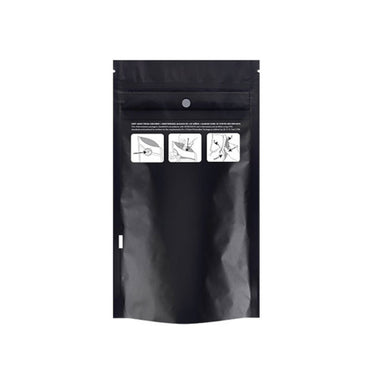Quarter Ounce (7g) Child Resistant Mylar Bags Black / Clear - SLAPSTA