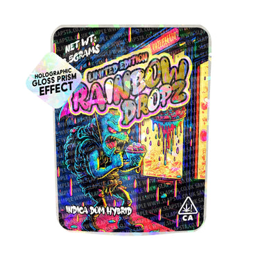 Rainbow Dropz SFX Mylar Pouches Pre - Labeled - 3.5g (1/8oz)