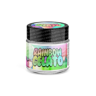 Rainbow Gelato Glass Jars Pre - Labeled - 3.5grams (1/8oz)