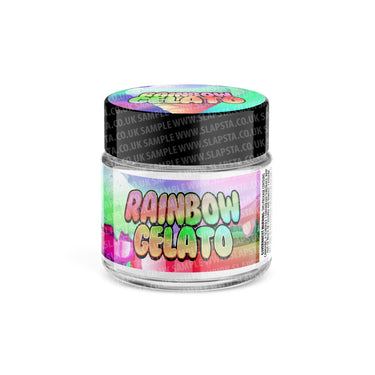 Rainbow Gelato Glass Jars Pre - Labeled - 3.5grams (1/8oz)