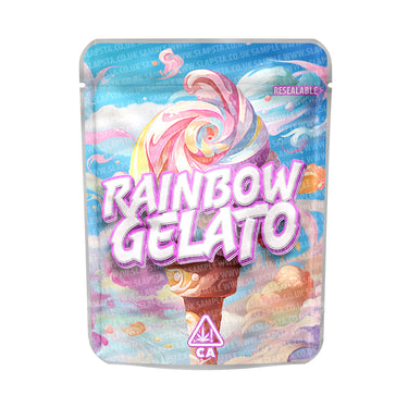 Rainbow Gelato Mylar Pouches Pre - Labeled - 3.5g (1/8oz)