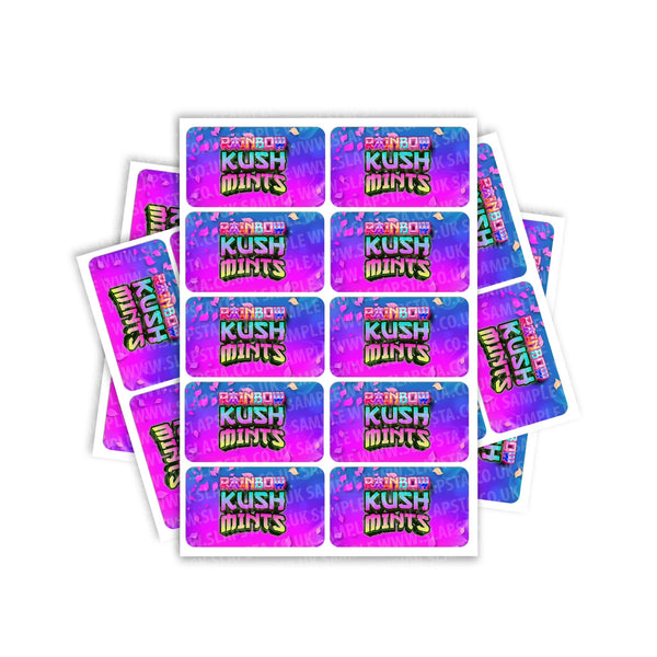 Rainbow Kush Mints Rectangle / Pre-Roll Labels - SLAPSTA
