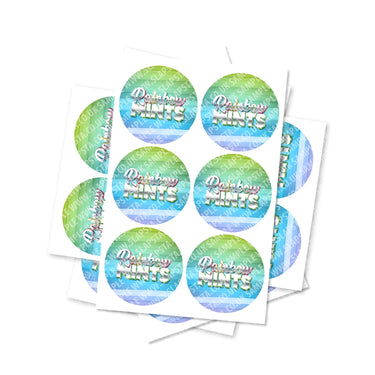 Rainbow Mints Circular Stickers - 2.5cm