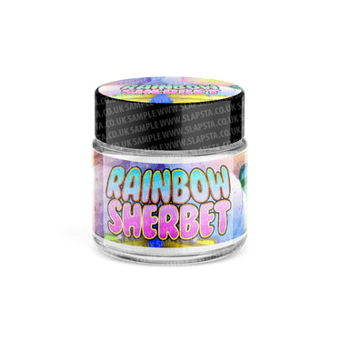 Rainbow Sherbet Glass Jars Pre - Labeled - 3.5grams (1/8oz)