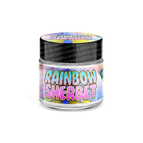 Rainbow Sherbet Glass Jars Pre-Labeled