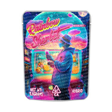Rainbow Sherbet Mylar Pouches Pre - Labeled - 3.5g (1/8oz)