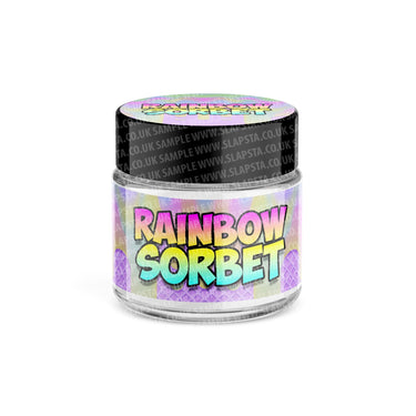 Rainbow Sorbet Glass Jars Pre - Labeled - 3.5grams (1/8oz)