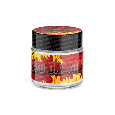 Red Dragon Glass Jars Pre - Labeled - 3.5grams (1/8oz)