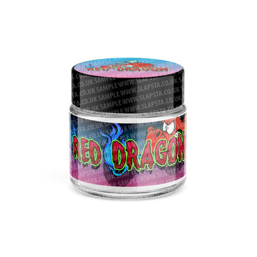 Red Dragon Glass Jars Pre - Labeled - 3.5grams (1/8oz)