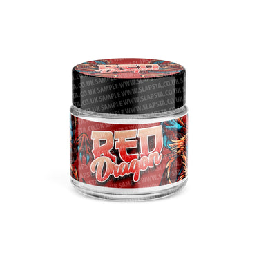 Red Dragon Glass Jars Pre - Labeled - 3.5grams (1/8oz)