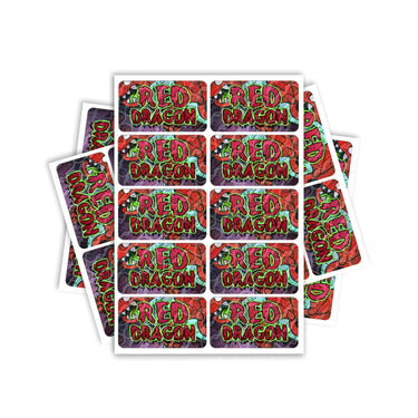 Red Dragon Rectangle / Pre-Roll Labels - Pre-Roll (10.16cm x 6.7cm) / 10