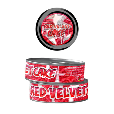 Red Velvet Cake Pre - Labeled 3.5g Self - Seal Tins - 60pcs