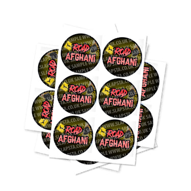 Road Afghani Circular Stickers - 2.5cm