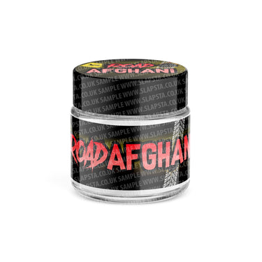 Road Afghani Glass Jars Pre - Labeled - 3.5grams (1/8oz)