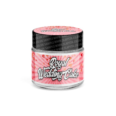 Royal Wedding Cake Glass Jars Pre - Labeled - 3.5grams (1/8oz)