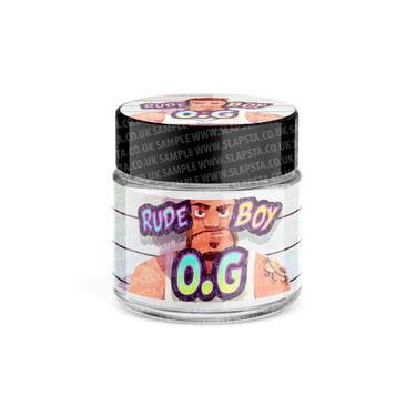 Rude Boi OG Glass Jars Pre - Labeled - 3.5grams (1/8oz)